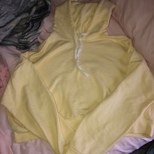 Plus Size Yellow Cropped Sweatshirt